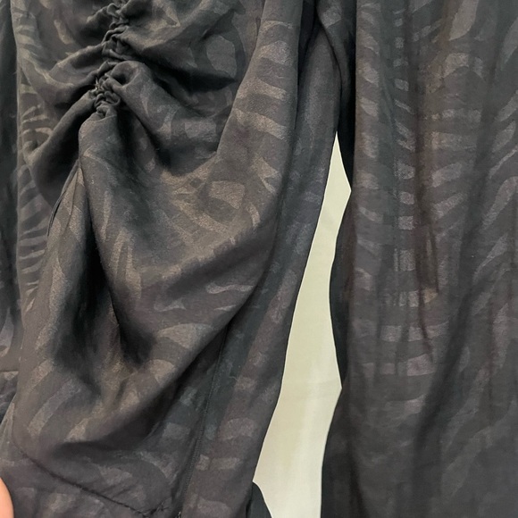 Mustard Seed Black Zebra Print Ruched Blouse - Picture 5 of 5